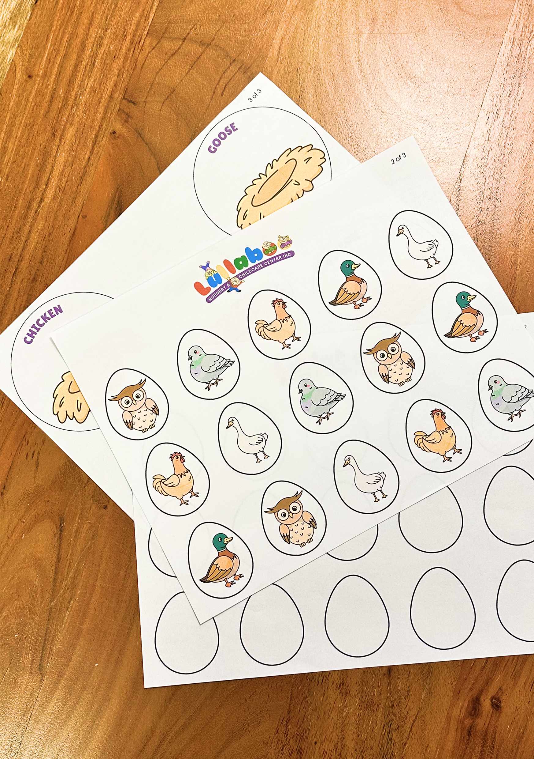 3 Printable worksheet for the Eg Sort Activity